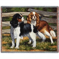 Fence Line Cocker Spaniel Bob Christie - Cotton Woven Blanket Throw -  (72x54)