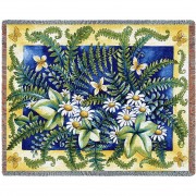 Ferns - Helen Vladykina - Cotton Woven Blanket Throw -  (72x54)