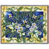 Ferns - Helen Vladykina - Cotton Woven Blanket Throw -  (72x54)