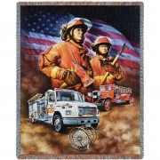 Fire Department Firefighters - Dan Hatala - Cotton Woven Blanket Throw -  (72x54)