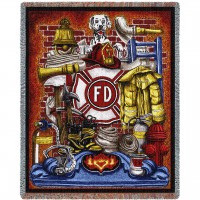 Fire Department Firefighter - Cotton Woven Blanket Throw -  (72x54)