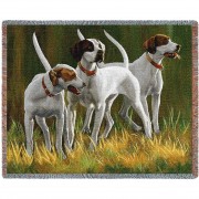 First Light Hounds Pointers - Bob Christie - Cotton Woven Blanket Throw -  (72x54)