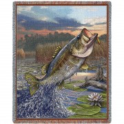 First Strike Bass - Cotton Woven Blanket Throw -  (72x54)
