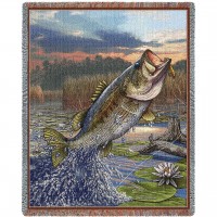 First Strike Bass - Cotton Woven Blanket Throw -  (72x54)