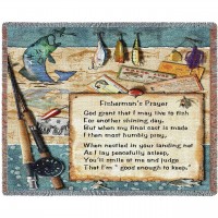 Fisherman's Prayer - Cotton Woven Blanket Throw -  (72x54)