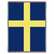 Sweden Flag - Cotton Woven Blanket Throw -  (72x54)