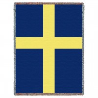 Sweden Flag - Cotton Woven Blanket Throw -  (72x54)