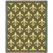 Fleur De Lis - Cotton Woven Blanket Throw -  (72x54)