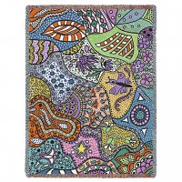 Floral Lace - Helen Kiebzak - Cotton Woven Blanket Throw -  (72x54)