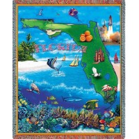 State of Florida - Cotton Woven Blanket Throw -  (72x54)