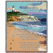 Jesus Footprints in the Sand - Sympathy - Cotton Woven Blanket Throw -  (72x54)