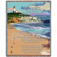 Jesus Footprints in the Sand - Sympathy - Cotton Woven Blanket Throw -  (72x54)