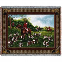 The Fox Hunt - Cotton Woven Blanket Throw -  (72x54)