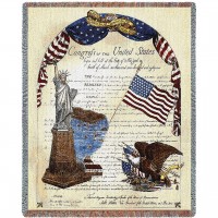 Freedom - United States Bill of Rights - Kayla Bookman - Cotton Woven Blanket Throw -  (72x54)
