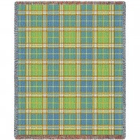 Plaid - Freshwater - Cotton Woven Blanket Throw -  (72x54)