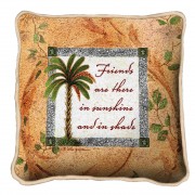 Friends In Sunshine Textured Hand Finished Elegant Woven Throw Pillow Cover 100% Cotton  Size 17x17