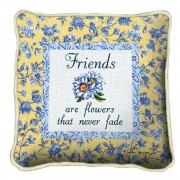 Friends Never Fade Textured Hand Finished Elegant Woven Throw Pillow Cover 100% Cotton  Size 17x17