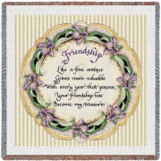 Friendship Poem - Lap Square Cotton Woven Blanket Throw -  (54x54)
