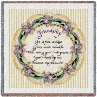 Friendship Poem - Lap Square Cotton Woven Blanket Throw -  (54x54)