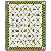 Garden Guests - Susan Welsch - Cotton Woven Blanket Throw -  (72x54)