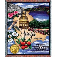 State of Georgia - Cotton Woven Blanket Throw -  (72x54)