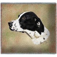 German Short Haired Pointer - Robert May - Lap Square Cotton Woven Blanket Throw -  (54x54)
