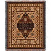 Gila - Sunset - Southwest Native American Inspired Tribal Camp - Cotton Woven Blanket Throw -  (72x54)