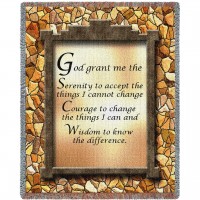 Serenity Prayer - God Grant Me The Serenity To Accept The Things I Cannot Change - Cotton Woven Blanket Throw -  (72x54)