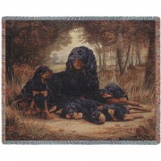 Gordon Setter - Robert May - Cotton Woven Blanket Throw -  (72x54)