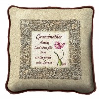 Grandmother Gifts Textured Hand Finished Elegant Woven Throw Pillow Cover 100% Cotton  Size 17x17