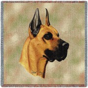 Great Dane - Robert May - Lap Square Cotton Woven Blanket Throw -  (54x54)