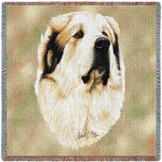 Great Pyrenees - Robert May - Lap Square Cotton Woven Blanket Throw -  (54x54)