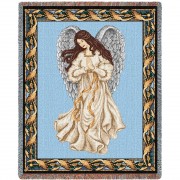 Guardian Angel 1 - Cotton Woven Blanket Throw -  (72x54)