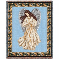 Guardian Angel 1 - Cotton Woven Blanket Throw -  (72x54)