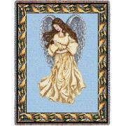 Guardian Angel and Baby 1 - Cotton Woven Blanket Throw -  (72x54)