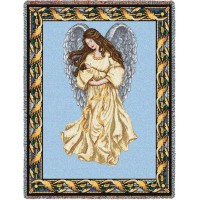 Guardian Angel and Baby 1 - Cotton Woven Blanket Throw -  (72x54)