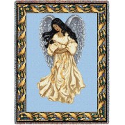 Guardian Angel and Baby 2 - Cotton Woven Blanket Throw -  (72x54)