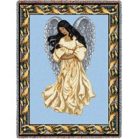 Guardian Angel and Baby 2 - Cotton Woven Blanket Throw -  (72x54)