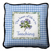 Heart In Teaching Textured Hand Finished Elegant Woven Throw Pillow Cover 100% Cotton  Size 17x17