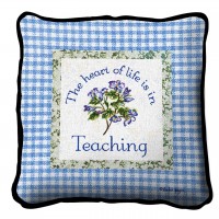 Heart In Teaching Textured Hand Finished Elegant Woven Throw Pillow Cover 100% Cotton  Size 17x17
