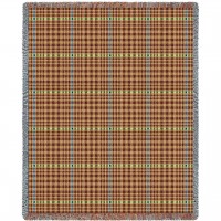 Herringbone - Terra - Cotton Woven Blanket Throw -  (72x54)