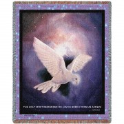 The Holy Spirit Descended On Him in bodily form Of A Dove - Luke 3:22 - Stephen Sawyer - Cotton Woven Blanket Throw -  (72x54)