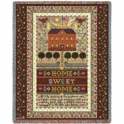 Home Sweet Home - Sampler - Charles Wysocki - Cotton Woven Blanket Throw -  (72x54)