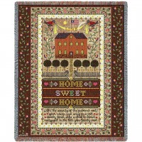 Home Sweet Home - Sampler - Charles Wysocki - Cotton Woven Blanket Throw -  (72x54)