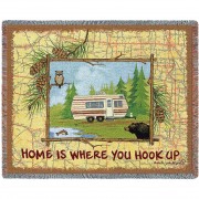 Home is Where You Hook Up - Anita Phillips - Cotton Woven Blanket Throw -  (72x54)