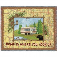 Home is Where You Hook Up - Anita Phillips - Cotton Woven Blanket Throw -  (72x54)