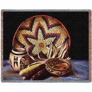 Hopi Harvest - Southwest - Cotton Woven Blanket Throw -  (72x54)