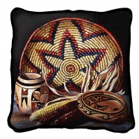 Hopi Harvest Textured Hand Finished Elegant Woven Throw Pillow Cover 100% Cotton  Size 17x17