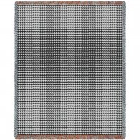 Houndstooth - Grey - Cotton Woven Blanket Throw -  (72x54)