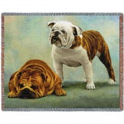 I Said I Was Sorry Bulldog - Bob Christie - Cotton Woven Blanket Throw -  (72x54)